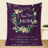 I Love You Mom Floral Print Flannel Blanket